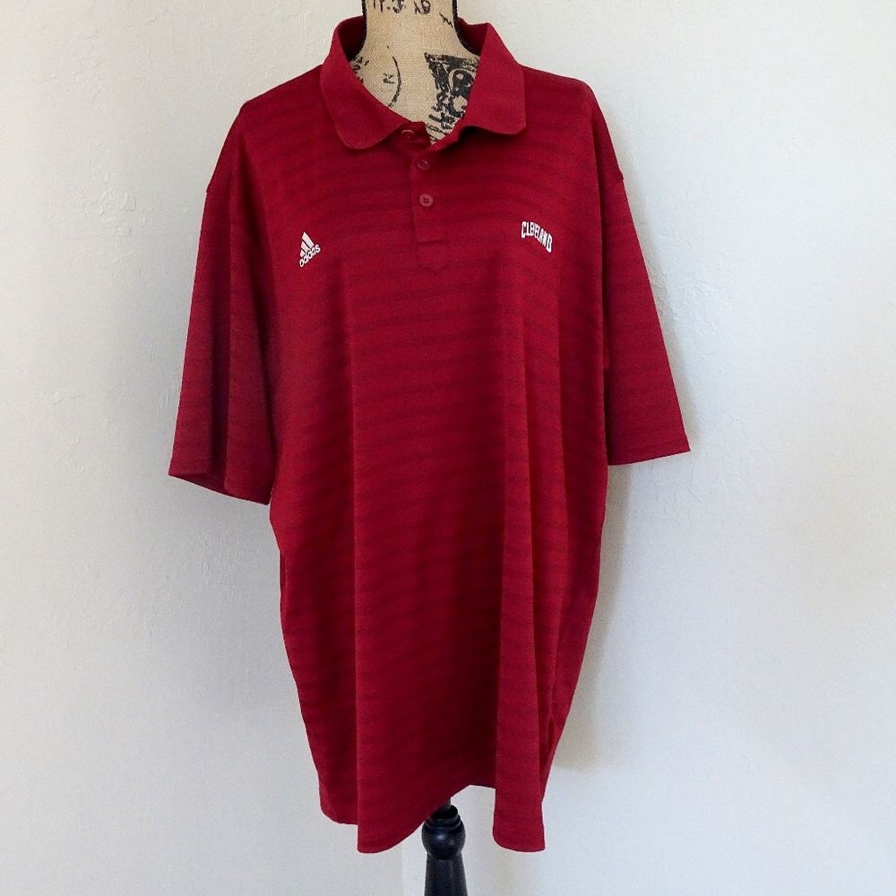 Men's Adidas Red Cleveland Golf Polo Shirt 3XT